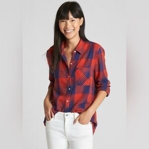 girl krazy Boyfriend Style Button Up shirt size Medium